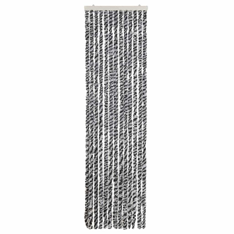 Vidaxl vliegengordijn 56x200 cm chenille grijs en zwart-wit