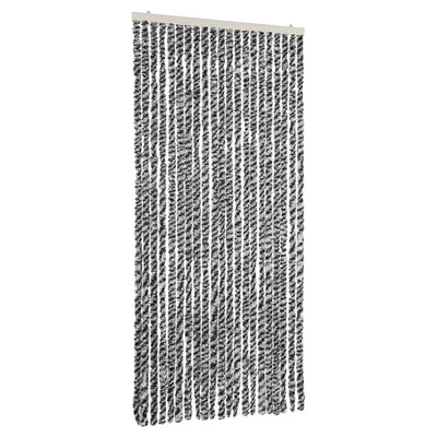 Vidaxl vliegengordijn 90x220 cm chenille grijs en zwart-wit