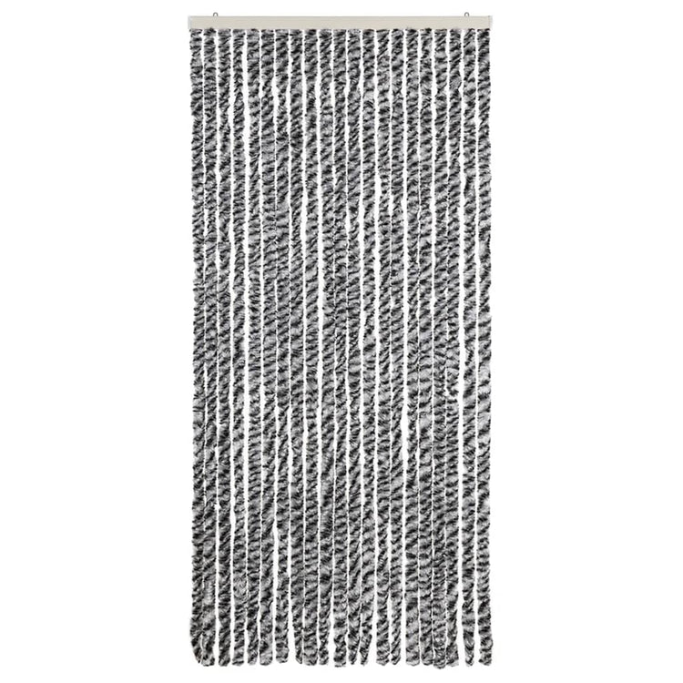 Vidaxl vliegengordijn 90x220 cm chenille grijs en zwart-wit