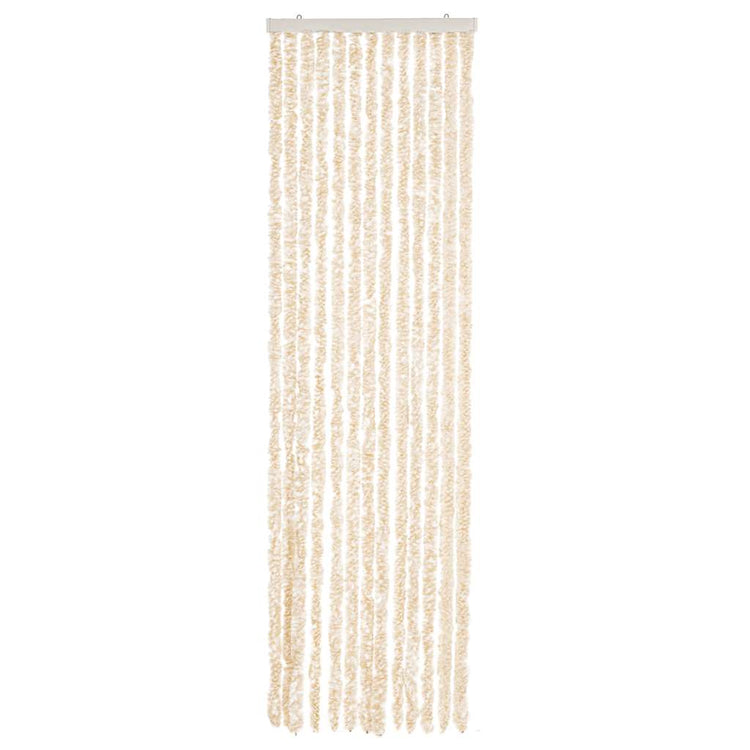 Vidaxl vliegengordijn 56x200 cm chenille beige en wit