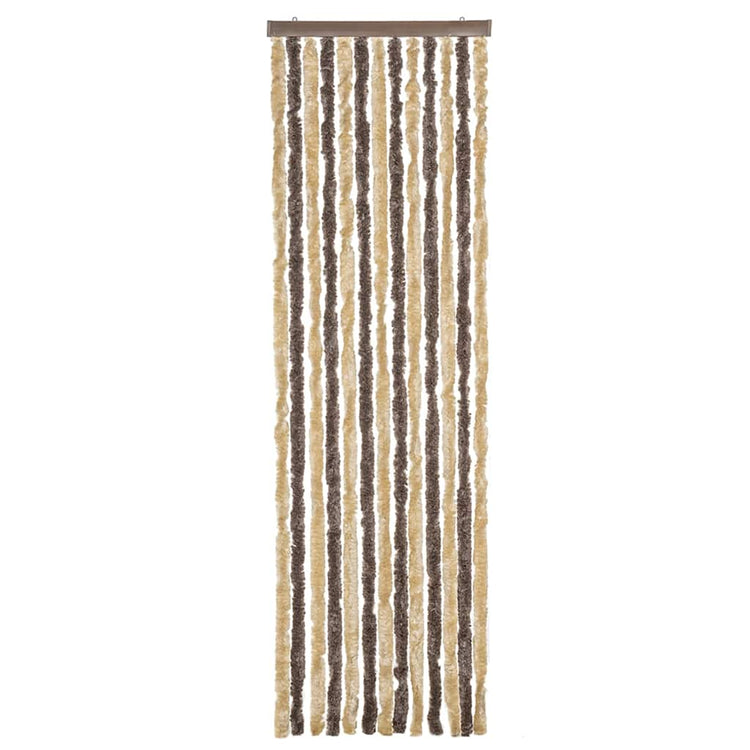 Vidaxl vliegengordijn 56x185 cm chenille donkerbruin en beige