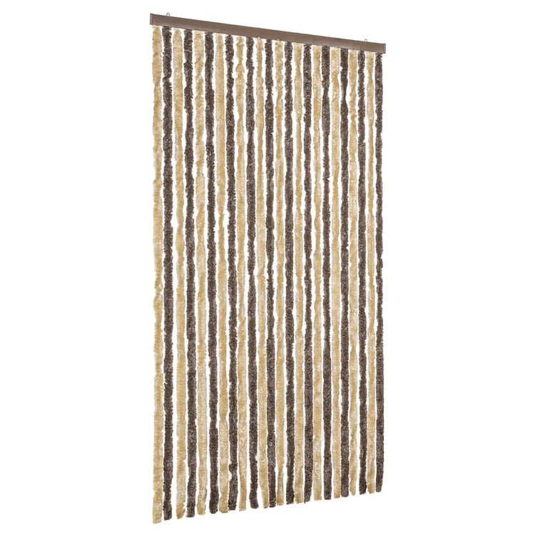 Vidaxl vliegengordijn 100x220 cm chenille donkerbruin en beige