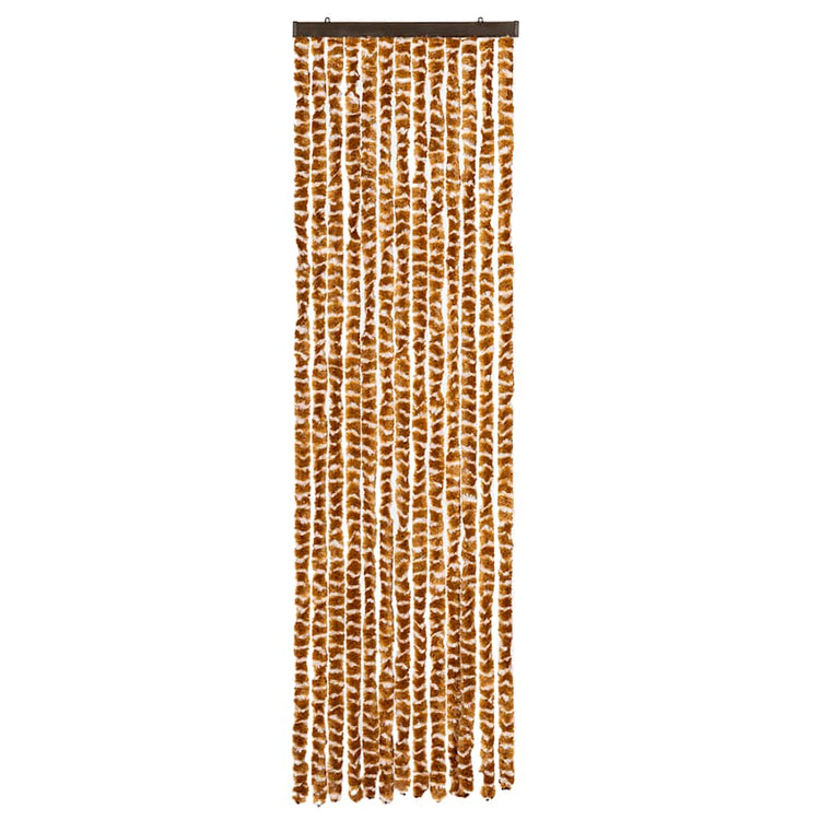 Vidaxl vliegengordijn 56x200 cm chenille okerkleurig en wit