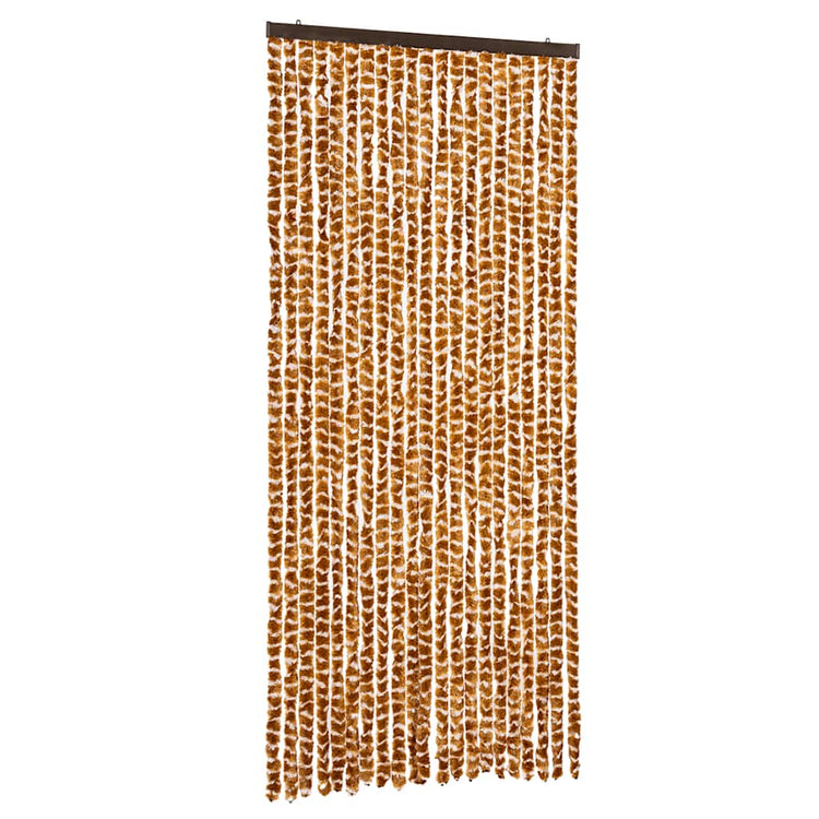 Vidaxl vliegengordijn 90x200 cm chenille okerkleurig en wit