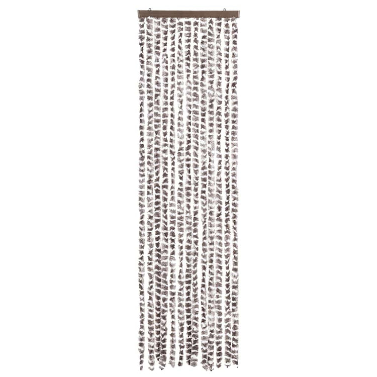 Vidaxl vliegengordijn 56x200 cm chenille taupe en wit