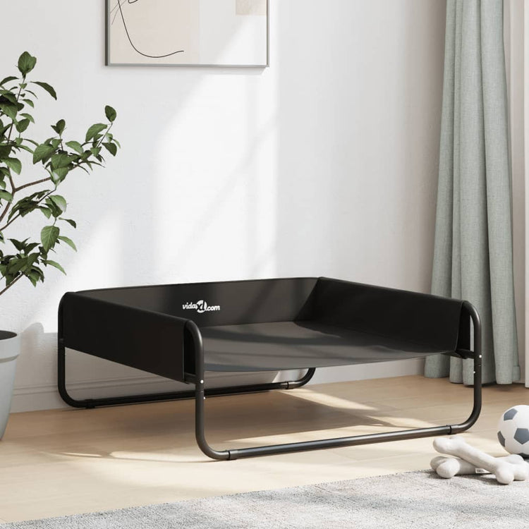 Vidaxl hondenmand verhoogd oxford stof en staal antracietkleurig