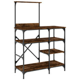 Vidaxl bakkersrek 90x40x132 cm bewerkt hout en metaal gerookt eiken - afbeelding 2