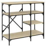 Vidaxl bakkersrek 90x40x84 cm bewerkt hout en metaal sonoma eiken - afbeelding 2