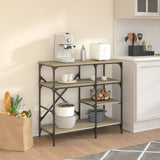 Vidaxl bakkersrek 90x40x84 cm bewerkt hout en metaal sonoma eiken - afbeelding 3