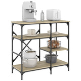 Vidaxl bakkersrek 90x40x84 cm bewerkt hout en metaal sonoma eiken - afbeelding 1