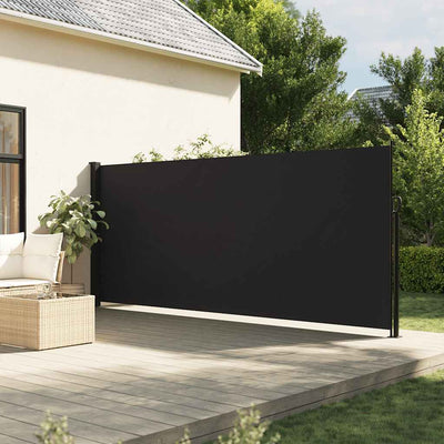 Vidaxl windscherm uittrekbaar 180x600 cm zwart