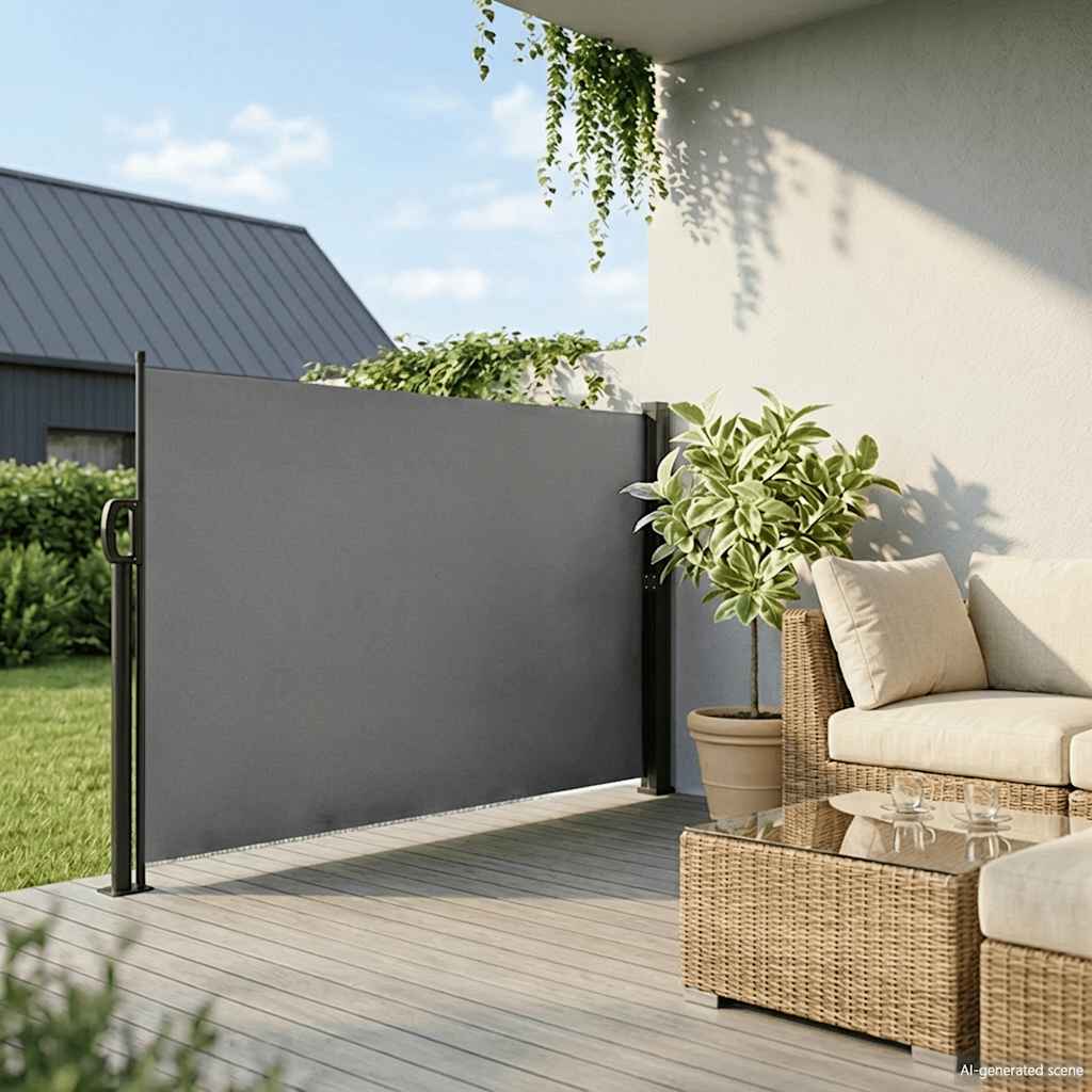 Vidaxl windscherm uittrekbaar 180x600 cm antracietkleurig