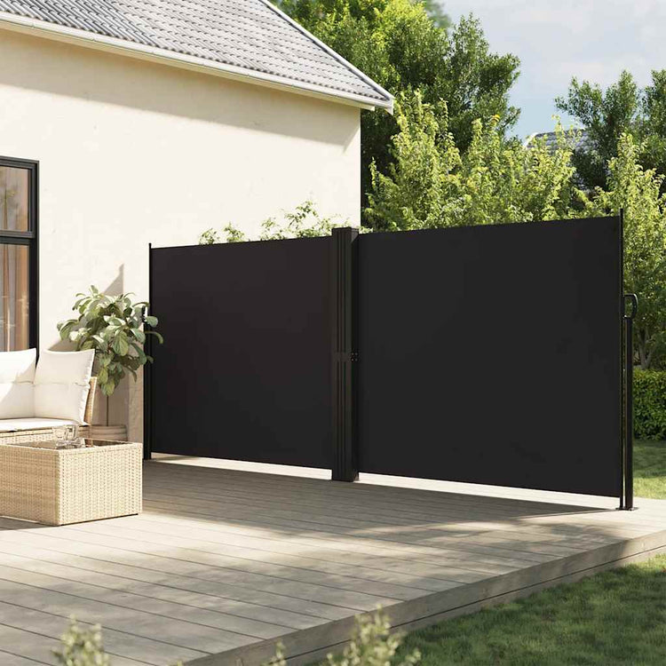 Vidaxl windscherm uittrekbaar 180x600 cm zwart