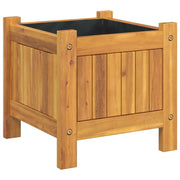 Vidaxl plantenbak met voering 31x31x30 cm massief acaciahout - afbeelding 2