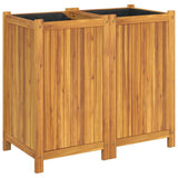 Vidaxl plantenbak met voering 84x42x75 cm massief acaciahout - afbeelding 2