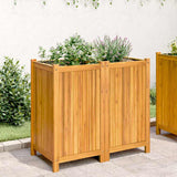Vidaxl plantenbak met voering 84x42x75 cm massief acaciahout - afbeelding 3