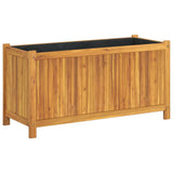 Vidaxl plantenbak met voering 99,5x38x50 cm massief acaciahout - afbeelding 2