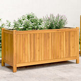 Vidaxl plantenbak met voering 99,5x38x50 cm massief acaciahout - afbeelding 1