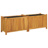 Vidaxl plantenbak met voering 153x38,5x50 cm massief acaciahout - afbeelding 2