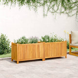 Vidaxl plantenbak met voering 153x38,5x50 cm massief acaciahout - afbeelding 3