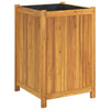 Vidaxl plantenbak met voering 50x50x75 cm massief acaciahout