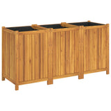 Vidaxl plantenbak met voering 150x50x75 cm massief acaciahout - afbeelding 2