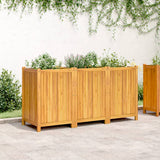 Vidaxl plantenbak met voering 150x50x75 cm massief acaciahout - afbeelding 3