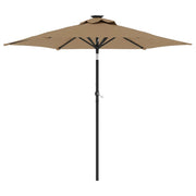 Vidaxl parasol met stalen paal 225x225x212 cm taupe - afbeelding 2