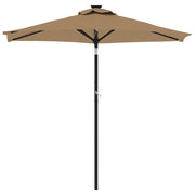 Vidaxl parasol met stalen paal 225x225x212 cm taupe - afbeelding 3