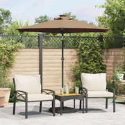 Vidaxl parasol met stalen paal 225x225x212 cm taupe - afbeelding 1