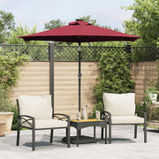Vidaxl parasol met stalen paal 225x225x212 cm bordeauxrood - afbeelding 1
