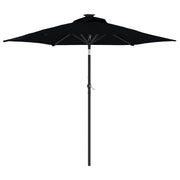 Vidaxl parasol met stalen paal 225x225x212 cm zwart - afbeelding 2