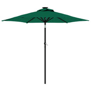 Vidaxl parasol met led's en stalen paal 225x225x212 cm groen - afbeelding 2