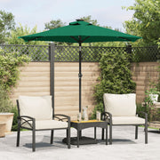 Vidaxl parasol met led's en stalen paal 225x225x212 cm groen - afbeelding 1