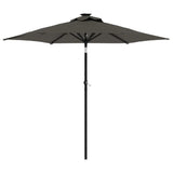 Vidaxl parasol met led's en stalen paal 225x225x212cm antracietkleurig - afbeelding 2
