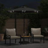 Vidaxl parasol met led's en stalen paal 225x225x212cm antracietkleurig - afbeelding 3