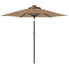 Vidaxl parasol met led's en stalen paal 225x225x212 cm taupe