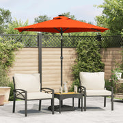 Vidaxl parasol met led's en stalen paal 225x225x212 cm terracotta - afbeelding 1
