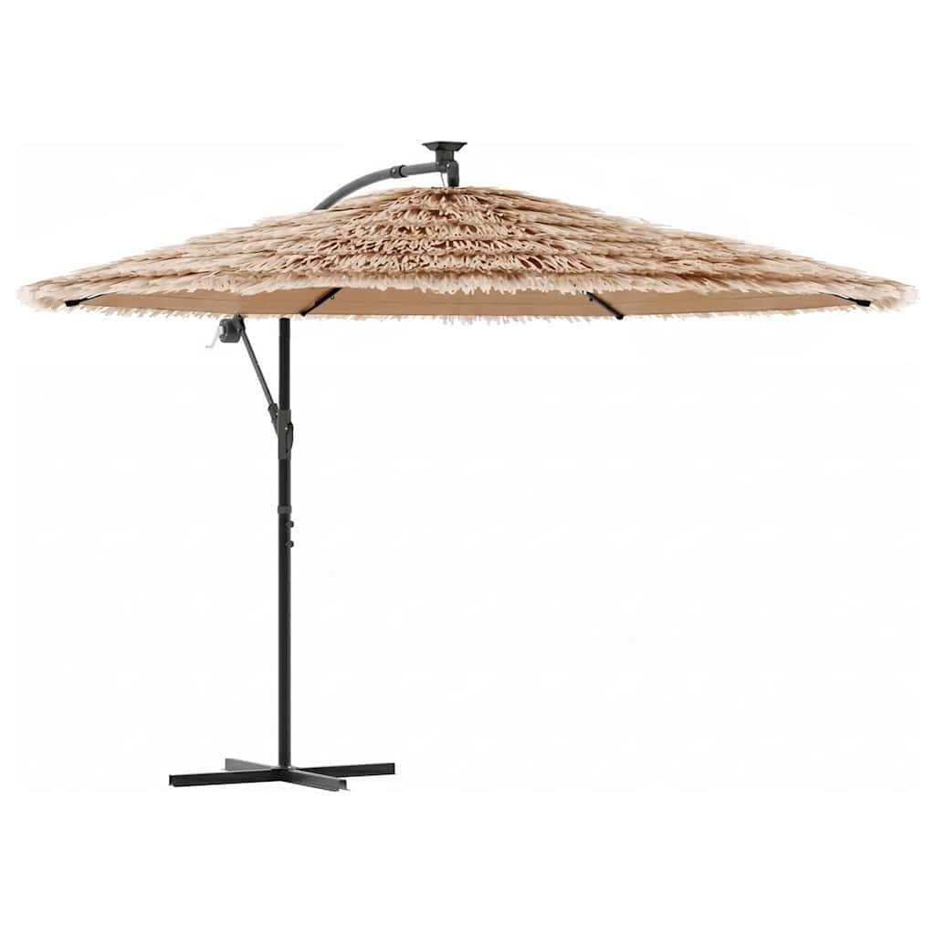 Vidaxl parasol met led's en stalen paal 246x246x230 cm bruin
