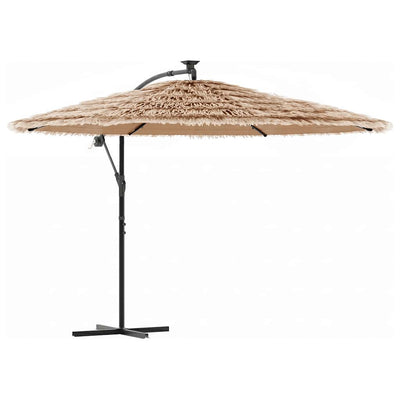Vidaxl parasol met led's en stalen paal 269x269x235 cm bruin