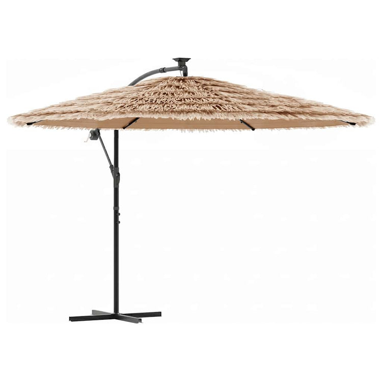 Vidaxl parasol met led's en stalen paal 269x269x235 cm bruin