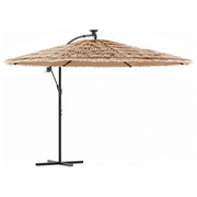 Vidaxl parasol met led's en stalen paal 269x269x235 cm bruin - afbeelding 2