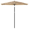 Vidaxl parasol met stalen paal 223x223x213 cm bruin