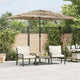 Vidaxl parasol met led's en stalen paal 248x248x248 cm bruin