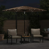 Vidaxl parasol met led's en stalen paal 268x268x226 cm bruin - afbeelding 3