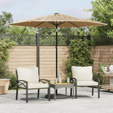 Vidaxl parasol met led's en stalen paal 268x268x226 cm bruin - afbeelding 1