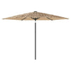 Vidaxl parasol met led's en stalen paal 288x288x225 cm bruin