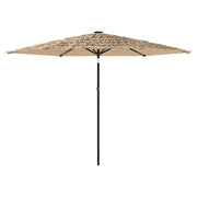 Vidaxl parasol met led's en stalen paal 288x288x225 cm bruin - afbeelding 2