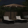 Vidaxl parasol met led's en stalen paal 324x324x247 cm bruin