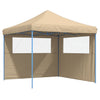 Vidaxl partytent inklapbaar pop-up met 2 zijwanden beige